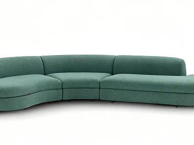 Modern Green Curved Sectional Sofa With Upholstered Design And Comfortable Seats 3d model