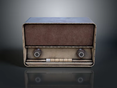 Vintage Retro Radio With Classic Design And Wooden Case For Home Use 3d model