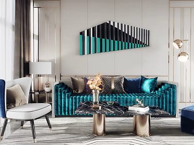 Modern sofa coffee table combination 3d model Modern sofa coffee table combination 3d model