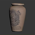 Hand Carved Clay Vase Sculpture With Vintage Designs And Text Details