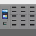 Smart Locker With Multiple Drawers Touch Screen And Fingerprint Scanner 3d model