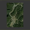 3D Terrain Model of Green Mountain Valley Featuring Elevated Structure and Detailed Topography