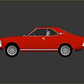 Red Classic Two Door Car With Chrome Front Design And Shiny Wheels 3d model