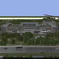 Modern School Buildings With Sports Field Greenery And Surrounding Road Interchange