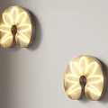 Modern Floral Shaped Wall Lamps With Warm Light Mounted On Gray Wall Surface