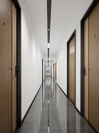 Modern aisle corridor walkway 3d model