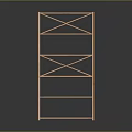 Natural Wood Bookshelf With Cross Support Design And Multiple Shelves