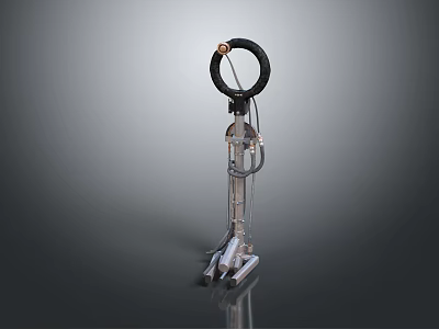 Aerospace Exploration Instrument With Metal Stand Circular Ring And Cables 3d model