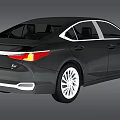 Black Lexus Sedan With Sleek Design White Alloy Wheels And Yellow Headlights