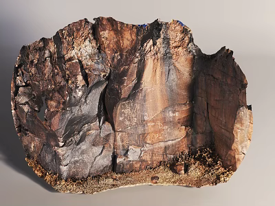 Natural Rockery Stone With Brown Gray Tones And Layered Textured Decorative Surface 3d model