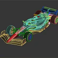 Sleek Black And Red Formula Racing Car With Aerodynamic Wings And Streamlined Design