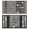 Modern Bookcase With Glass Doors Open Shelves Books And Decorative Items