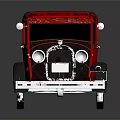 Vintage Red Car With Black Roof Classic Body Design On Reflective Surface