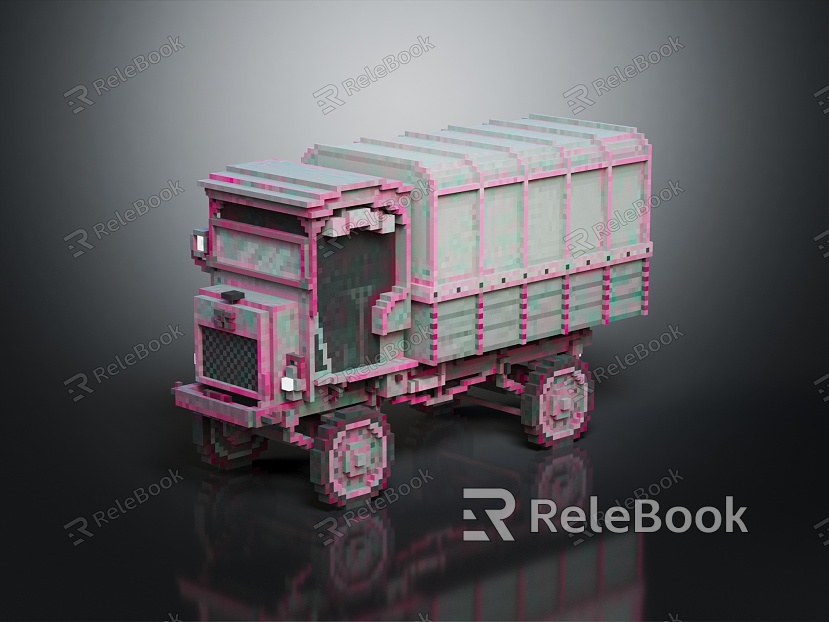 Modern Toy Car Pixel Truck Cartoon Truck Light Truck model