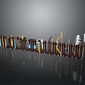 Medieval Weapons Collection Swords Bows Arrows Shields Displayed On Wooden Rack With Reflection