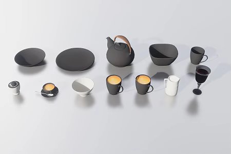 Cup tea set 3d model