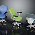 Modern Mesh Office Chair with Multicolor Design Armrests and Swivel Wheels