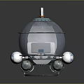 Small Futuristic Warship Design With Transparent Dome Interior Seats And Yellow Thrusters