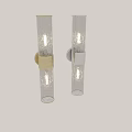 Stylish Modern Wall Lamps With Cracked Glass And Gold Silver Metal Bases