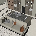 Living Room Bookcase Living Room Double Sofa Living Room Sofa Desk Living Room Office 3d model