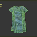 Modern Blue Short Sleeve Dress With Stylish Wave Pattern For Casual Wear