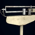 Commercial Equipment Vintage Metal Structure Platform Scales with Square Base Weighing Trays and Pointer Dials