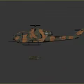 Military Cobra Helicopter With Orange Green Camouflage And Missiles Flying