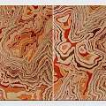 Square Carpet With Abstract Wavy Pattern In Orange Brown And Beige Tones 3d model