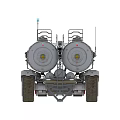 Military Style Double Tanker Trailer With Number 03 And Heavy Duty Transport Wheels
