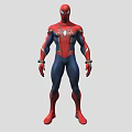Spider Man Character In Red And Blue Costume With Spider Emblem And Gloves