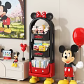 Mickey Mouse Themed Storage Shelf with Minnie Bow for Kids Room Toy Book Organization