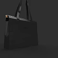 Stylish Black Canvas Tote Bag With Durable Handles And Minimalist Design