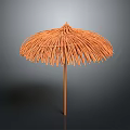 Natural Straw Outdoor Umbrella Furniture with Wooden Pole and Classic Design