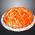 Delicious Round Homemade Baked Pastry With Lattice Crust On White Plate