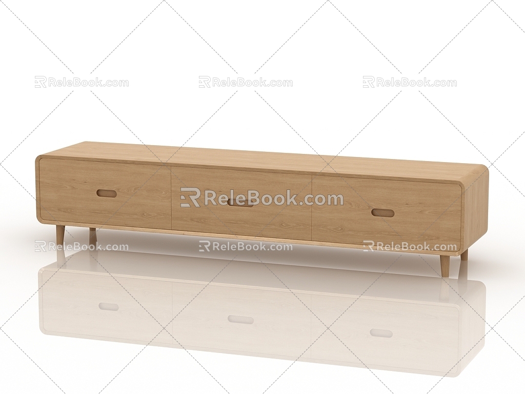 Nordic TV Cabinet Floor Cabinet 3d model