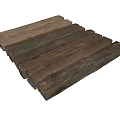 Stacked Natural Rustic Wood Planks and Stone Pieces with Textured Decorative Materials