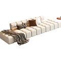 Modern Multiplayer Sofa Module Sofa Combination Three-Seat Sofa Living Room Sofa 3d model