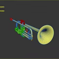 Professional Shiny Golden Brass Trumpet With Polished Surface And Reflective Finish