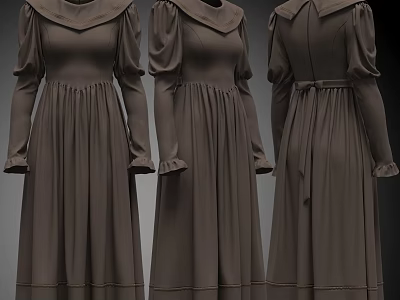 Girl's Long Skirt 3d model