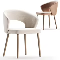 Modern Upholstered Dining Chairs With Curved Backrest And Sturdy Metal Legs Design
