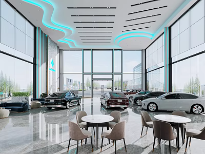Hyundai 4S store lobby 3d model