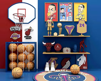 Basketball ornaments 3d model