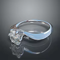 Elegant Diamond Ring With Sparkling Center Stone And Silver Band Design 3d model
