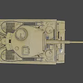 Military Tank Exterior With Long Gun Barrel Heavy Tracks And Armored Turret