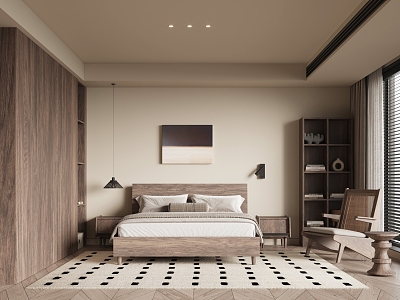 Middle Style Bedroom 3d model