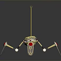 Multi Legged Metallic Mechanical Creature With Red Leg Details And Circular Central Part 3d model