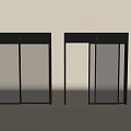 Modern Sliding Doors With Black Frames And Transparent Glass For Interior Space