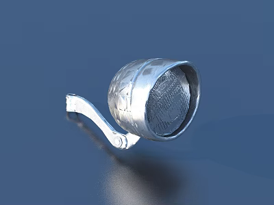 Silver Decorative Strainer With Handle For Kitchen Use And Fine Mesh 3d model