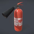 Red Fire Extinguisher As Essential Fire Safety Equipment With Labeled Instruction 3d model