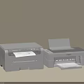 Two Modern Office Printers With Open Trays For Efficient Workplace Use 3d model
